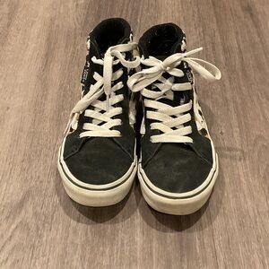 Vans black and white with rainbow cheetah print pattern